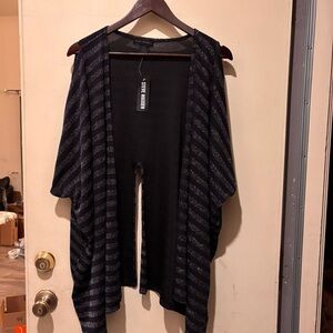 Steve Madden Black and Blue Knit Cardigan/ Kimono